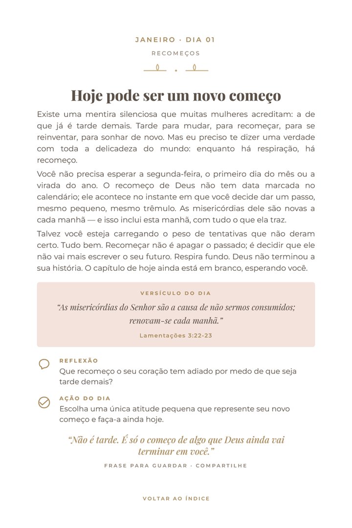 Devocional do dia aberto no celular: Janeiro, dia 1 — Hoje pode ser um novo começo