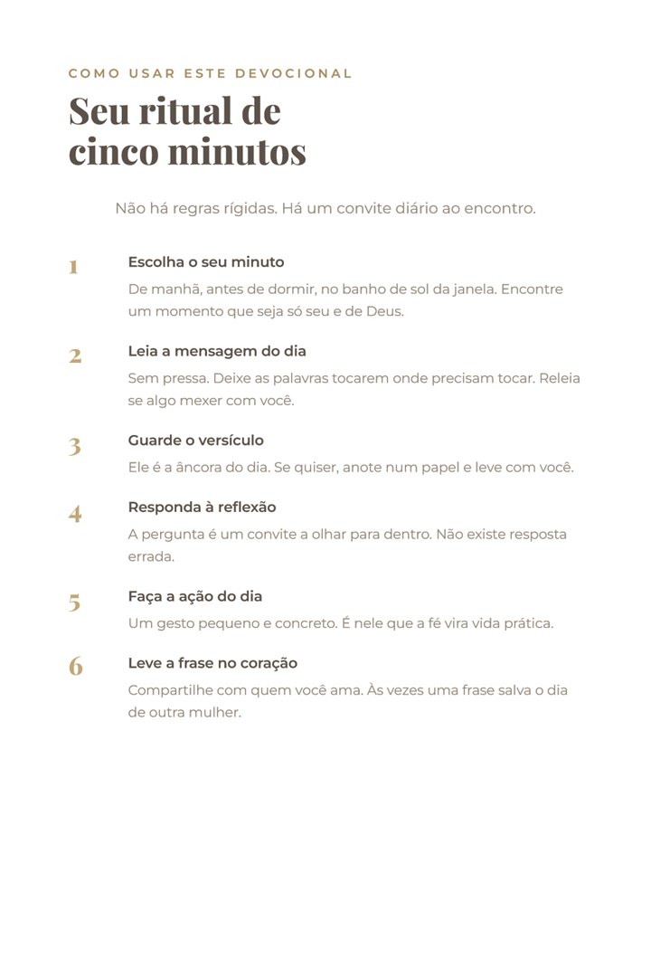 Página Seu ritual de cinco minutos: como usar o devocional em seis passos